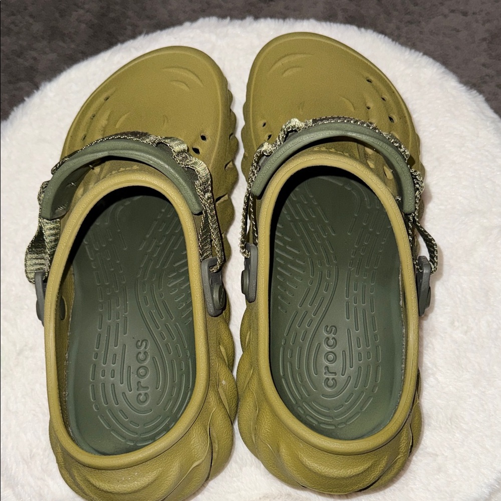 CROCS Olive Green Mules with Adjustable Strap